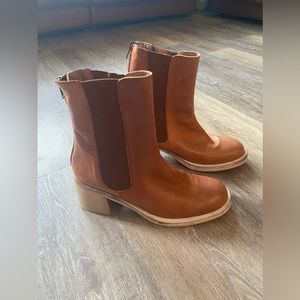 Cognac Free People Chelsea Boots